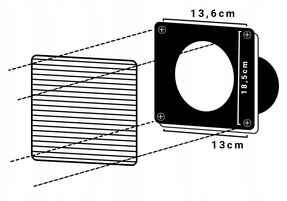 Wentylator łazienkowy Polo 6 Ø150 WCH z automatyczną żaluzją - obrazek 4