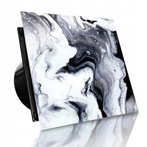 WENTYLATOR DOMOWY VERONI GLASS Ø100 S - Black & White Stone