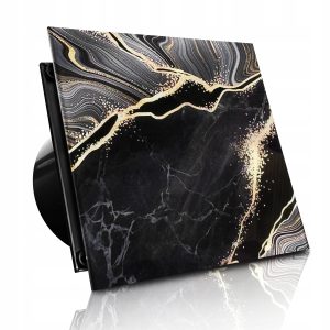 WENTYLATOR DOMOWY VERONI GLASS Ø100 S - BLACK GOLD MARBLE
