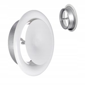 Anemostat wywiewny 125 fi metalowy biały Polski Produkt Dospel