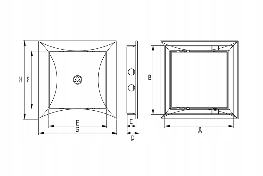 Drzwiczki rewizyjne 200 x200 plastikowe białe PCV Dospel - obrazek 6
