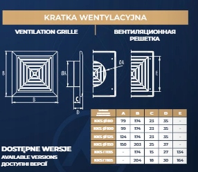 Kratka wentylacyjna 125mm biała z siatką PCV DOSPEL - obrazek 3