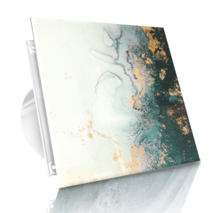 WENTYLATOR DOMOWY VERONI GLASS Ø100 – Green and Gold Stone