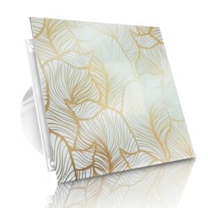 WENTYLATOR DOMOWY VERONI GLASS Ø100 – White Gold Leafs