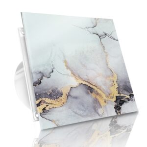 WENTYLATOR DOMOWY VERONI GLASS Ø100 – White Grey Gold Stone